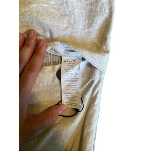 West Elm Multicolor Woven Cushion Cover Button Closure Living Room Decor - Picture 9 of 13